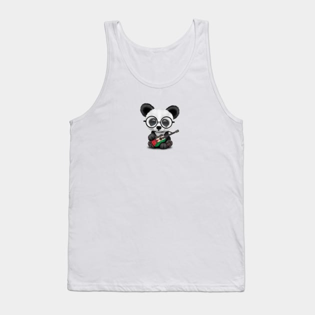 Baby Panda Playing Palestinian Flag Guitar Tank Top by jeffbartels